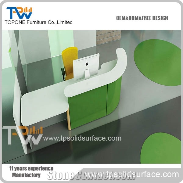 Top Glass Joinery Solid Surface/Man-Made Reception Desk in Dubai