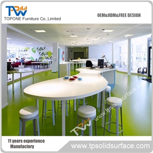 Topone Custom Design Composite Solid Surface Stone Acrylic Table Tops