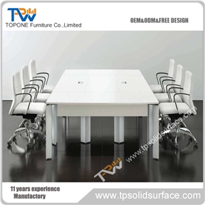 Topone Glossy Polished Rectangular Acrylic Table Conference Tables