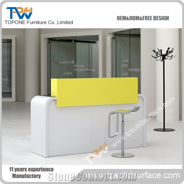 Twisted Free Standing Shape Solid Surface/Artificial Marble Luxury Receptionist Desk