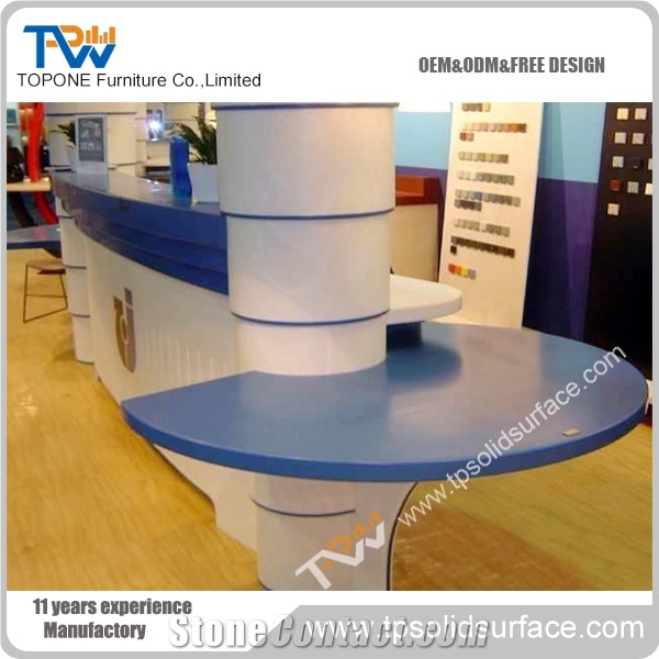 Voguish Low-Key Style Solid Surface/Man-Made Stone Bank Counter Table