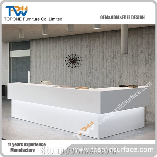 White Long Design Reception Desk