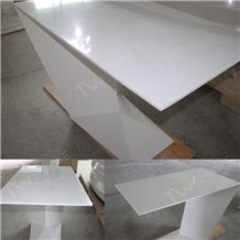 Z Shape Design Chinese Factory Manufacturer White Artificial Marble Stone Work Tops Office Table for Executive Desk for Sale, Corian Acrylic Solid Surface Office Desk Furniture with High Gloss Surface