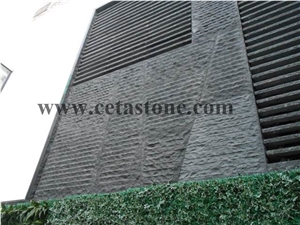 Black Basalt Groove&Black Basalt Cubestone&Black Basalt Pavers for Groove&Groove Wall Tiles&Black Basalt Wall Tile&Exterior Covering