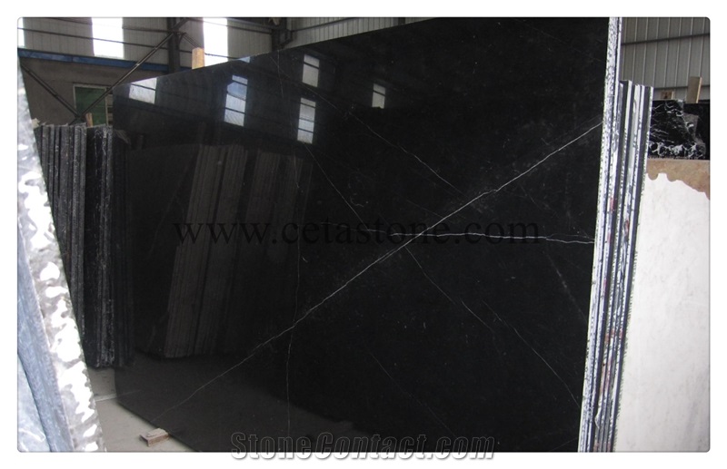 Less Vein Nero Black&Black Marble &Nero Margiua Marble &Black Margiua Marble for Tiles&China Black Marble &Black Tiles for Wall&Negro Marquina Flooring Cover