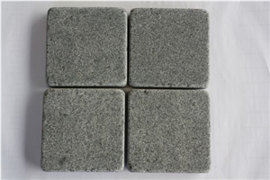 Grey Mountain Granite Flamed and Brushed Cobbles