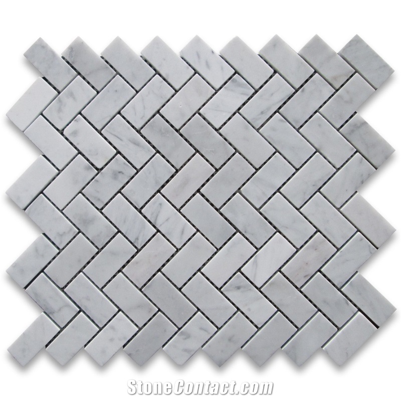Venato Carrara Herringbone Mosaic Tile Pofung Marble,Natural Marble,Good Choice for Wall & Floor Covering.