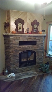 Ochre Real Panel Stone Cladding Fireplace