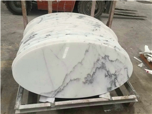 Calaeatta White Marble Tabletops, Round Table Tops