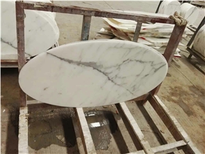 Calaeatta White Marble Tabletops, Round Table Tops