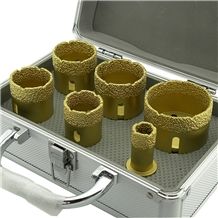 Vacuum Brazed Diamond Core Drill Bits Kits Aluminium Box