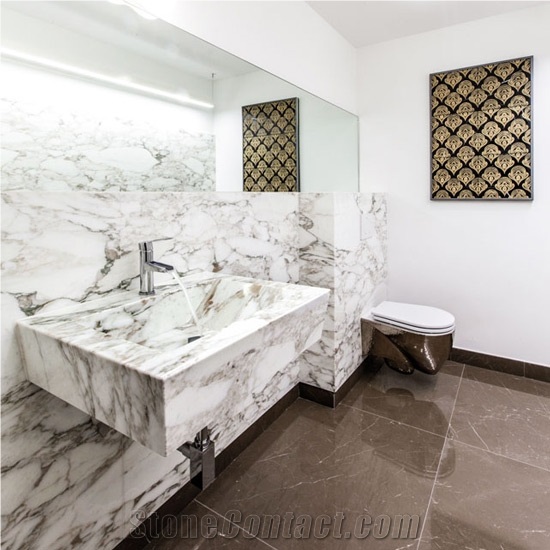 Calacatta Pearl Marble Bathroom Design