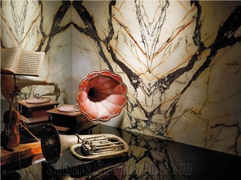 Paonazzo Marble Wall Covering Application Project