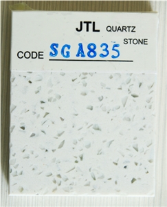 Popular Solid Surfaces Engineered White Colors Stone Big Quartz Slab Cut to Tiles Flooring