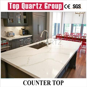 Best-Selling Calacatta Quartz Countertop, Artificial White Quartz Kitchen Countertops