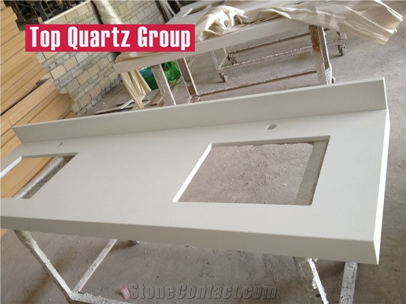Custom Artificial Quartz Stone Bathroom Vanity Tops