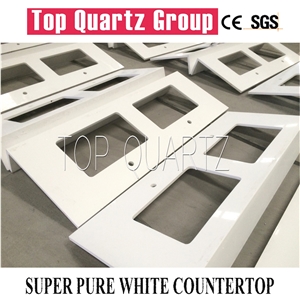 Hot Sales Pure White Quartz Stone Countertop,Cheap Price Of Bathroom Quartz Vanity Top