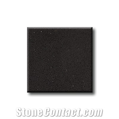 Obsidian Black Ct401 Artificial Quartz Stone Slabs From China