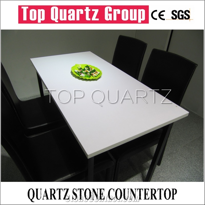 Pure White Artificial Quartz Stone,Pure White Rectangle Table Top