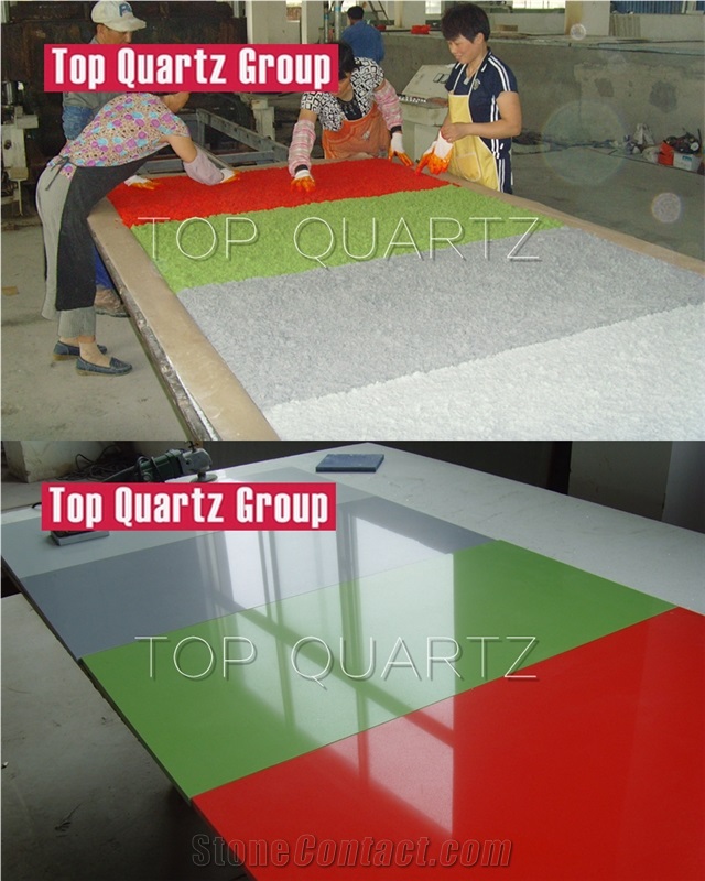 Pure White Red Green Gray Quartz Stone Slabs - Pure Series