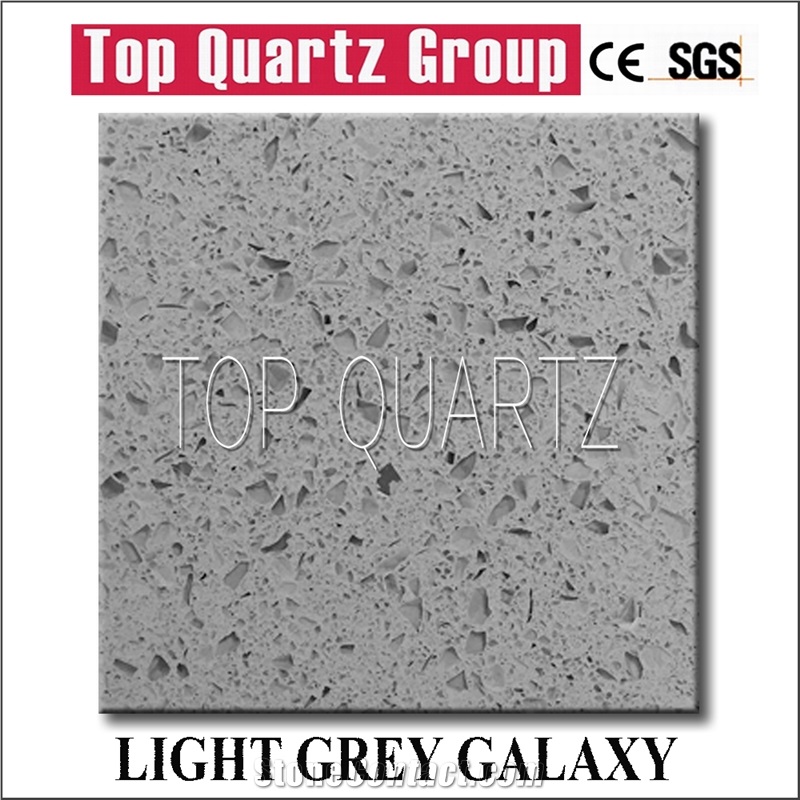 Q1301 Light Grey Galaxy Quartz Stone Slabs & Tiles