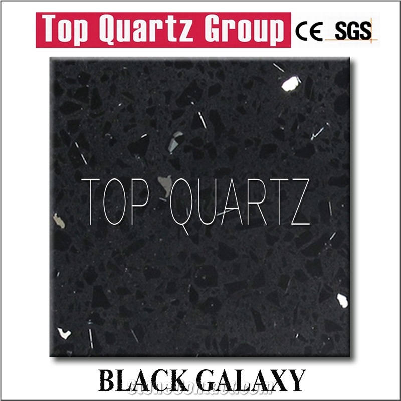 Q1402 Black Starlight Quartz Stone Slabs & Tiles