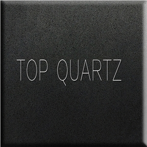 Q3431 Jet Black Small Grain Quartz Stone Slabs & Tiles