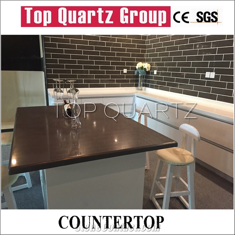 Q3522 Coffee Bean Quartz Stone Countertop,Kitchen Island Quartz Stone Table Tops
