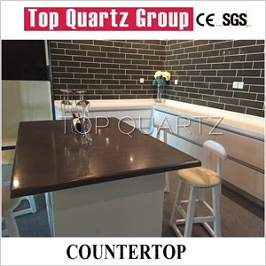 Q3522 Coffee Bean Quartz Stone Countertop,Kitchen Island Quartz Stone Table Tops
