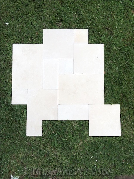 Galala Cream Marble Pool Deck French Pattern Pavers