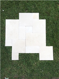Galala Cream Marble Pool Deck French Pattern Pavers