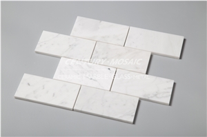 Carrara 3"X6" Brick, China White Marble Slabs & Tiles