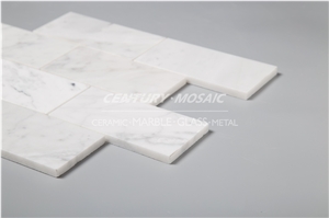 Carrara 3"X6" Brick, China White Marble Slabs & Tiles