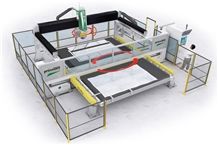 Cut & Jet Shuttle-Saw + waterjet + Bridge Cut & Move + automatic rotating table system
