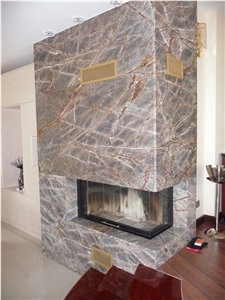 Bidasar Brown Indian Marble Fireplace Design