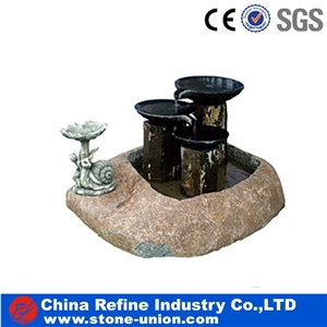 Black Granite Sculptured Fountains Handcarved Exterior Fountains Outdoor Decoration Landscaping Furnitures