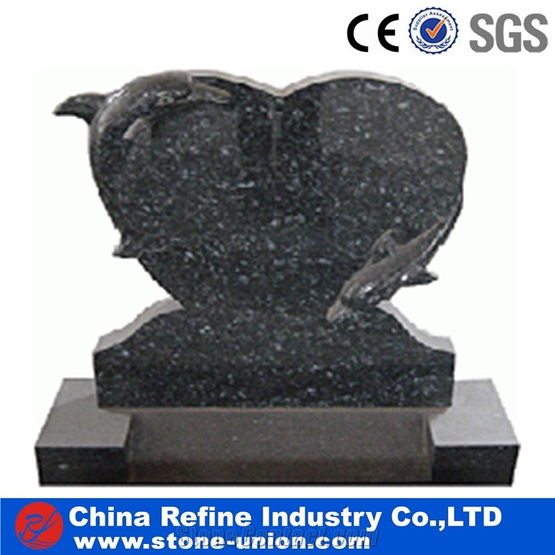 Black Pearl Heart Tombstones, Upright Monuments ,Granite Family Monuments,Western Style Polished Monument & Tombstone