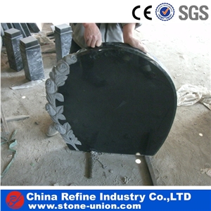 China Factory European Signle Heart Monument G654 Black Granite Tombstone & Headstone