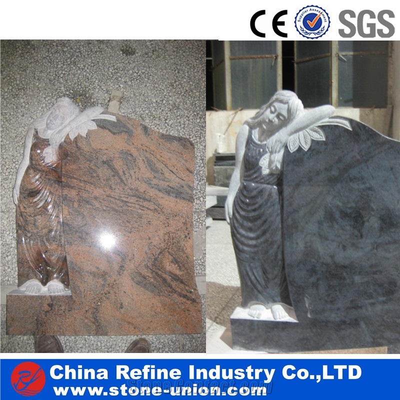 Low Price Wholesale Black Granite Tombstones/Headstones/Monuments/Gravestones from China