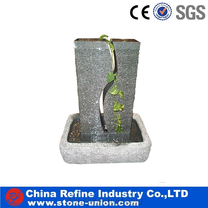 Natural Hand Made Fountain,Grey Granite Fountain for Outdoor Decoration