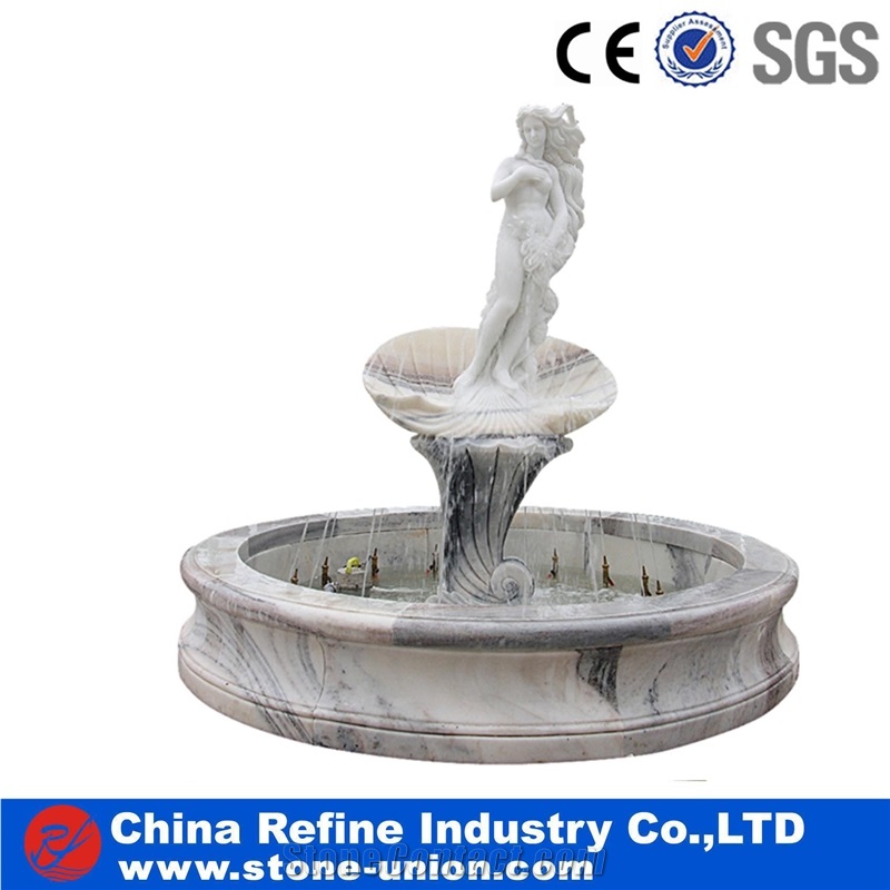 White Marble Sculpture,White Marble Water Fountain with Lady Statue