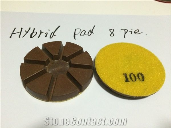 80mm (3") Copper Bond Hybrid Pad for Terrazzo and Concrete Floor 8 Pie