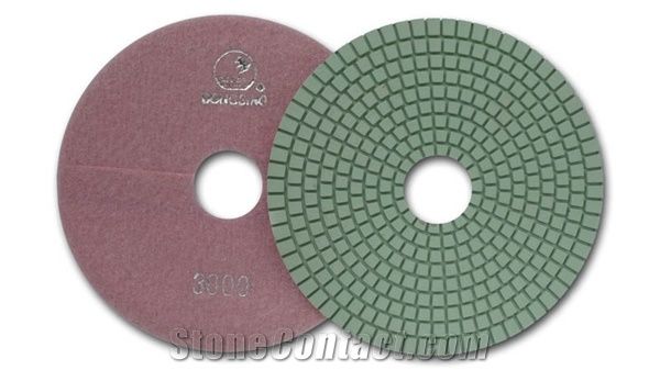 Economy Wet Diamond Polishing Pads with Silver Dongsing Logo for Granite, Marble - Ds1