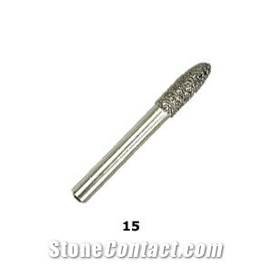 Vacuum Brazed Diamond Burs #15 - Small Bullet