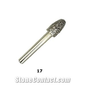 Vacuum Brazed Diamond Burs #17 - Large Bullet