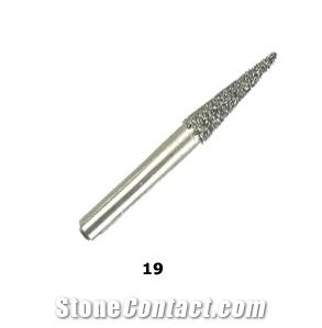 Vacuum Brazed Diamond Burs #19 - Small Tapered