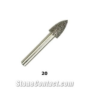 Vacuum Brazed Diamond Burs #20 - Rocket Tip