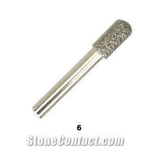 Vacuum Brazed Diamond Burs #6 - Medium Cylinder
