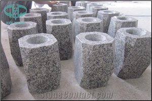 Black/Grey Polished Square Vases Tombstone & Monument Vase