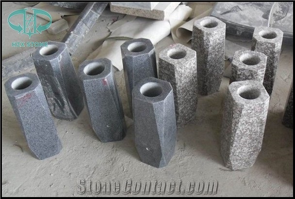 Black/Grey Polished Square Vases Tombstone & Monument Vase